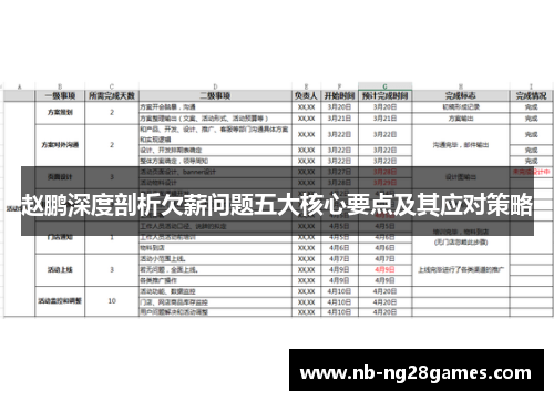 赵鹏深度剖析欠薪问题五大核心要点及其应对策略