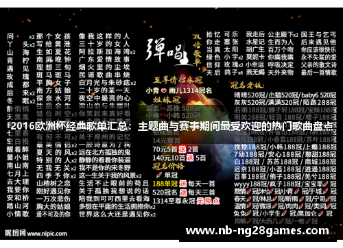 2016欧洲杯经典歌单汇总：主题曲与赛事期间最受欢迎的热门歌曲盘点