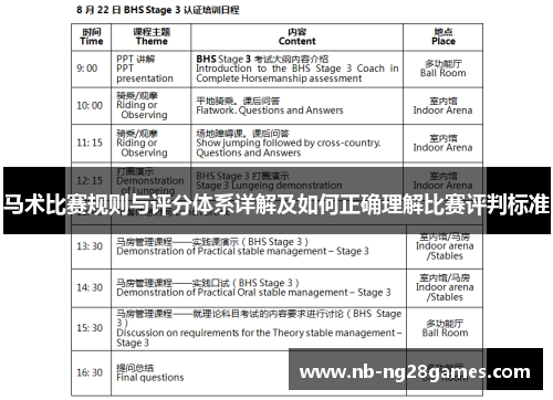 马术比赛规则与评分体系详解及如何正确理解比赛评判标准